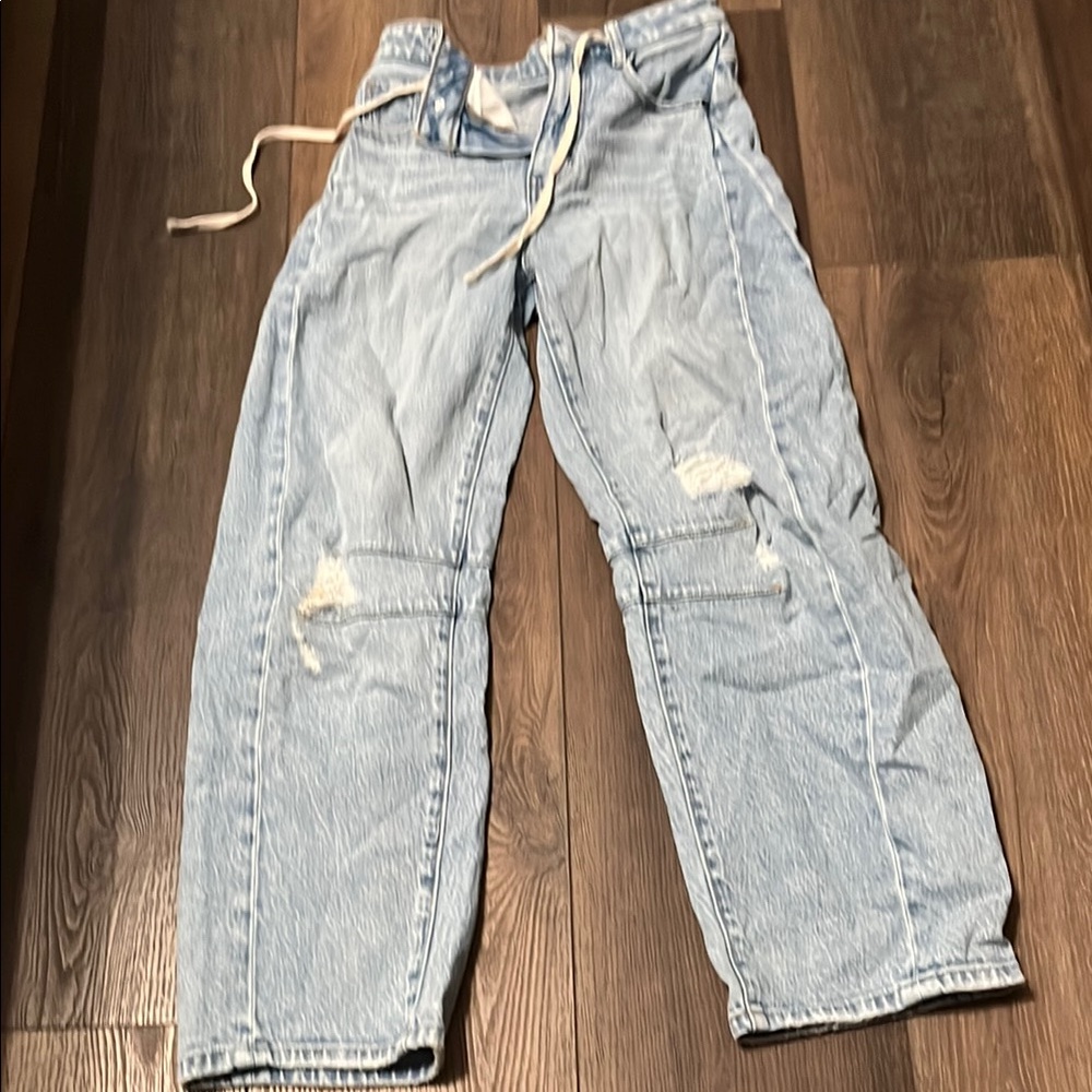 BKE Light Blue Relaxed Drawstring Jeans